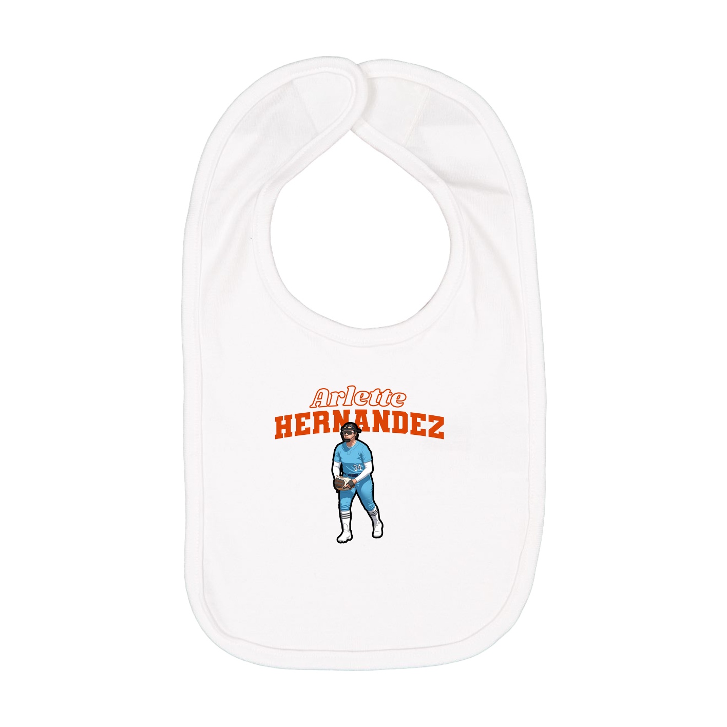 Infant Bib — Name Arch in White