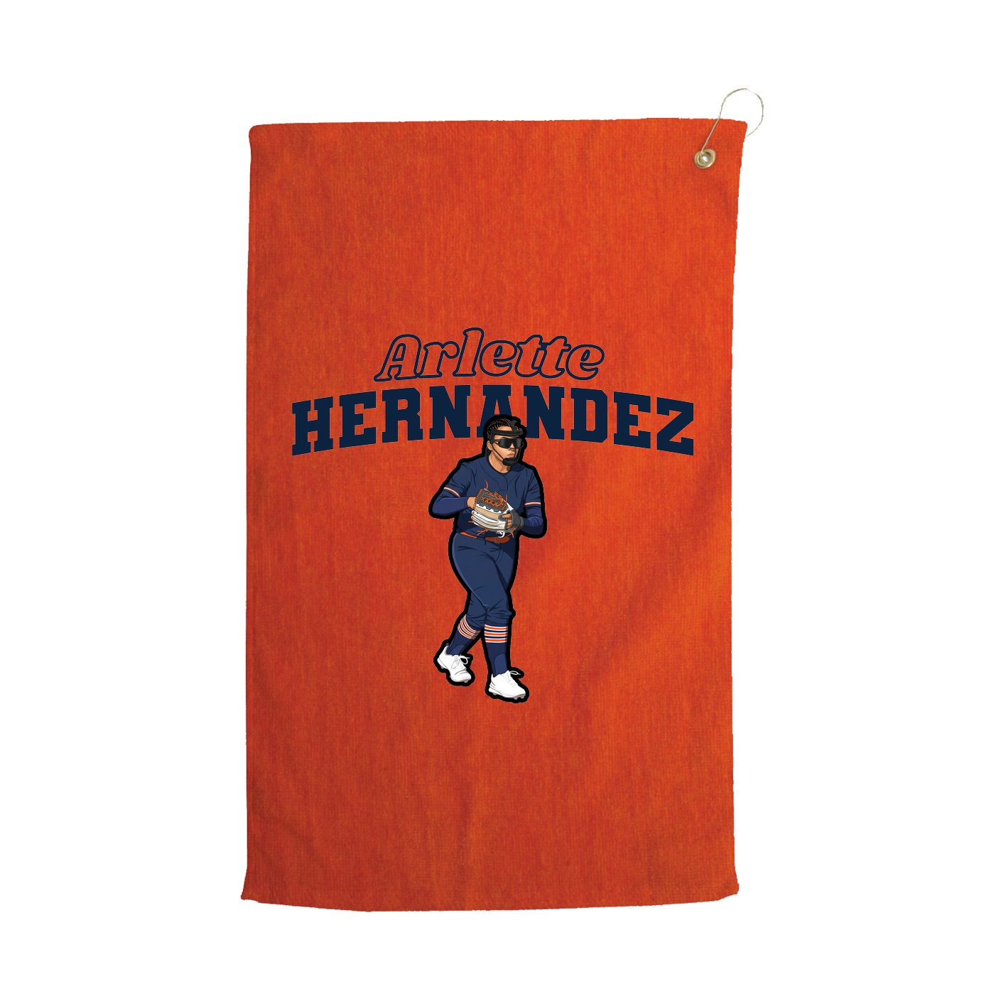 Golf Towel — Name Arch in Orange