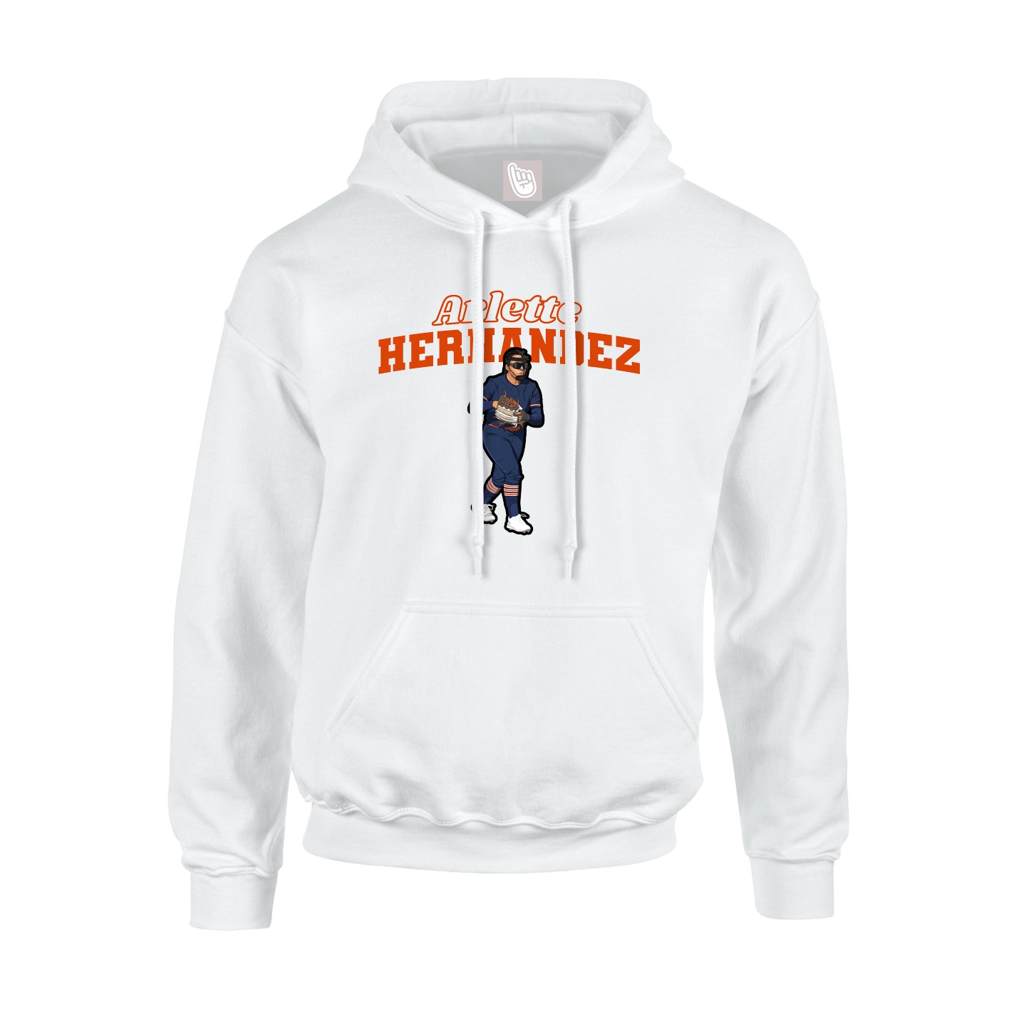 Youth Hoodie — Name Arch in White