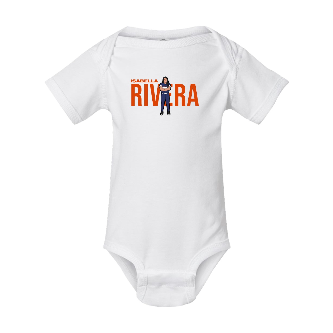 Baby Onesie — Player Name in White
