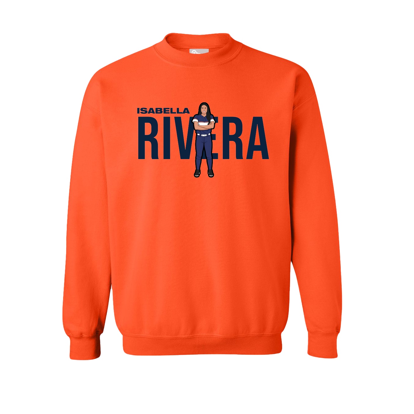 Fleece Crew — Player Name in Orange