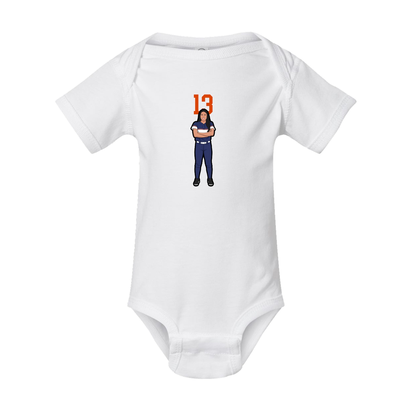 Baby Onesie — Number Top in White