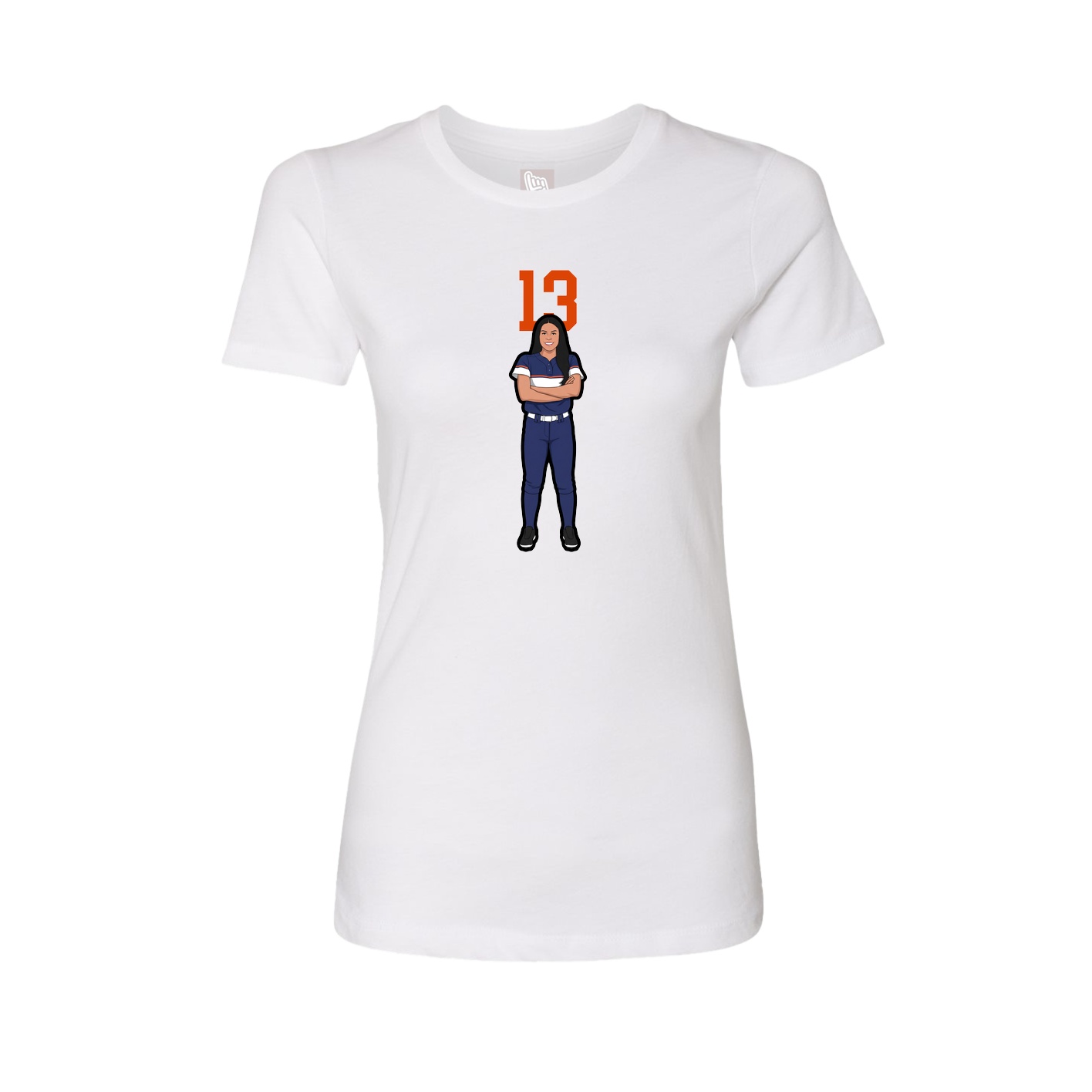 Fitted Women's Tee — Number Top in White