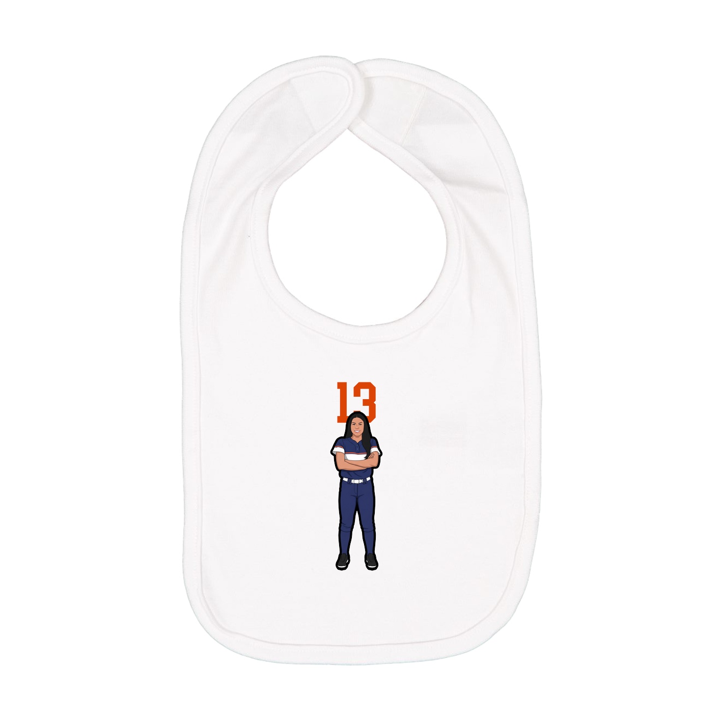 Infant Bib — Number Top in White