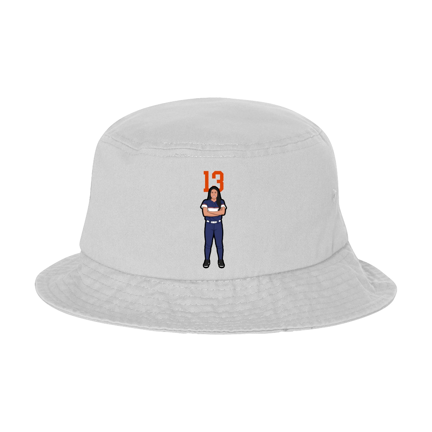 Bucket Cap — Number Top in White