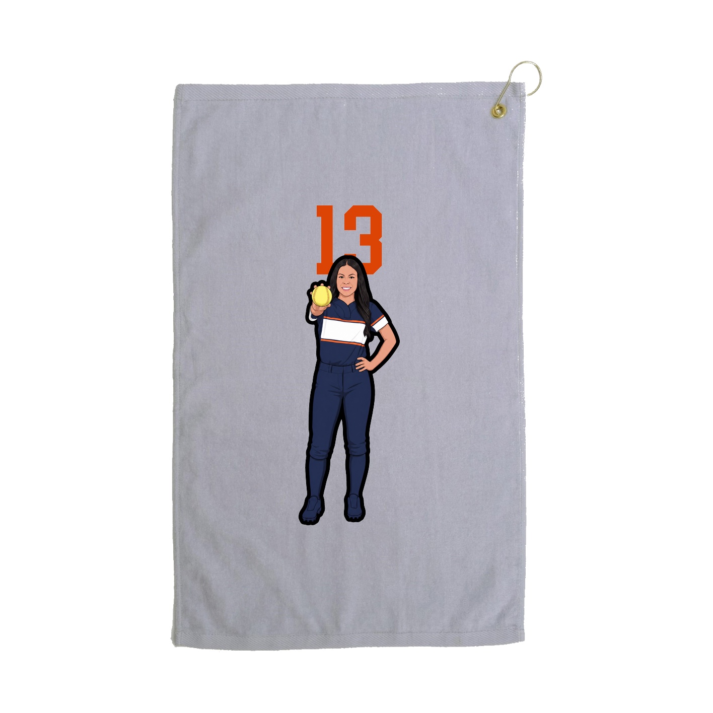Golf Towel — Number Top in Grey