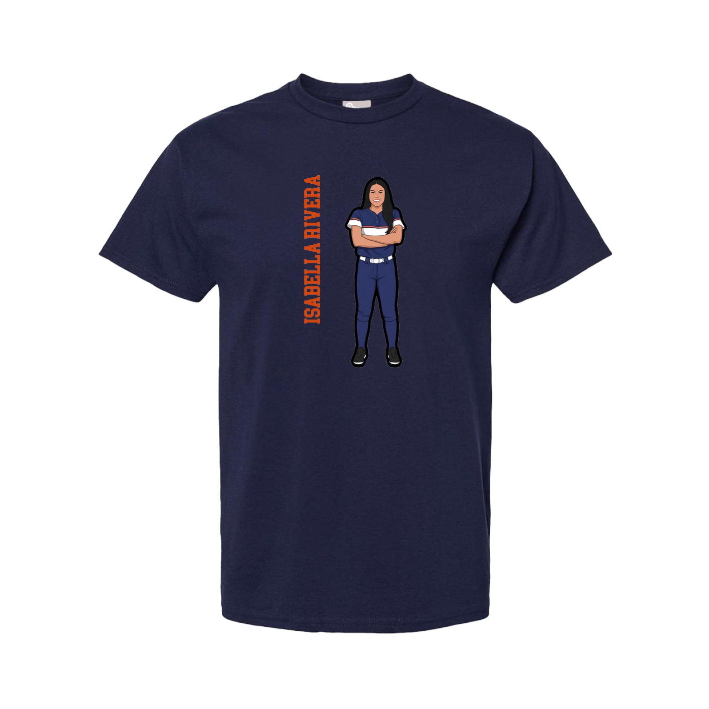 Tee — Name Vertical in Navy