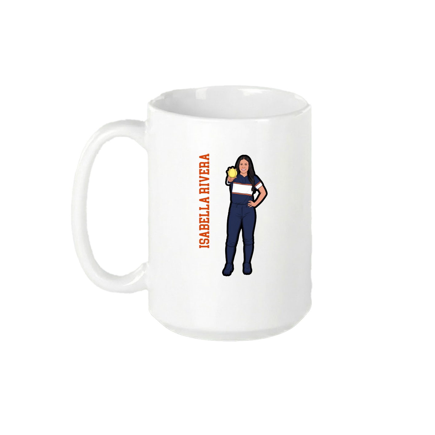 15oz Coffee Mug — Name Vertical in White