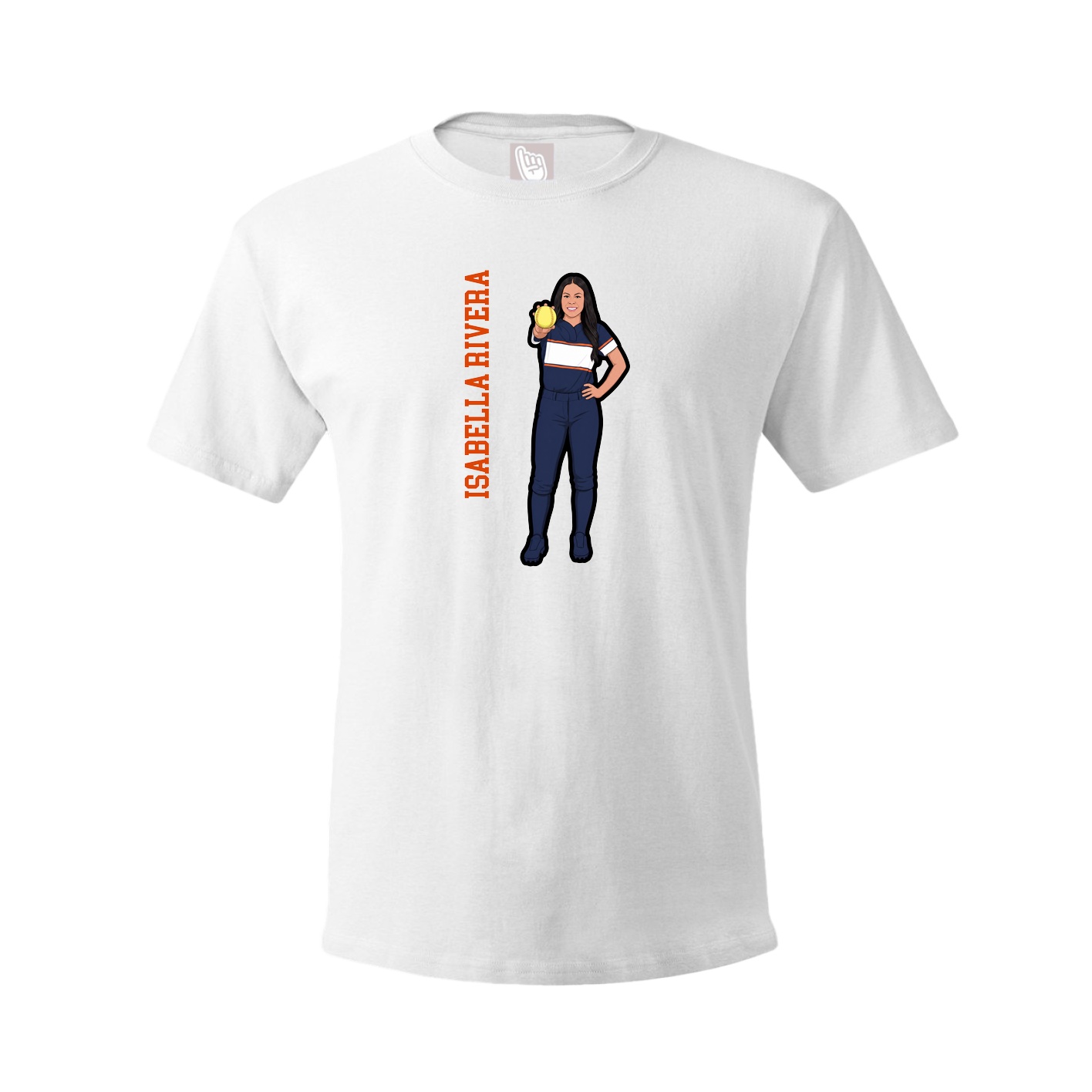 Youth Tee — Name Vertical in White