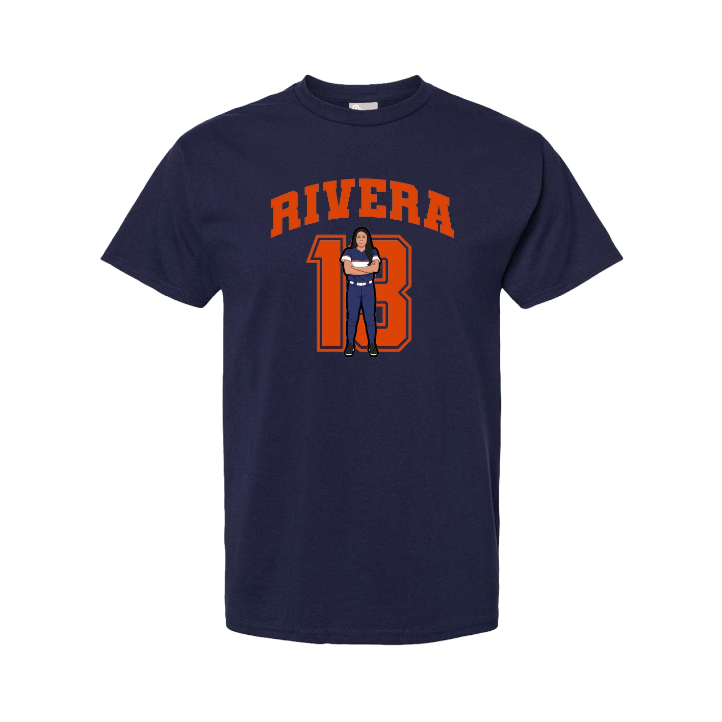 Youth Tee — Number in Navy