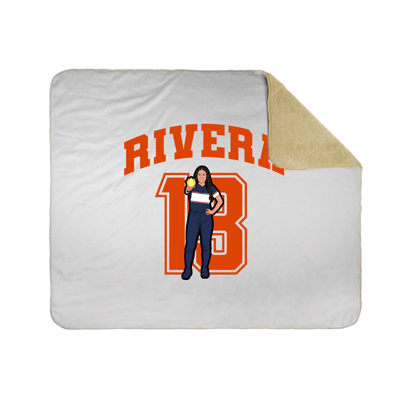 Throw Blanket — Number in White