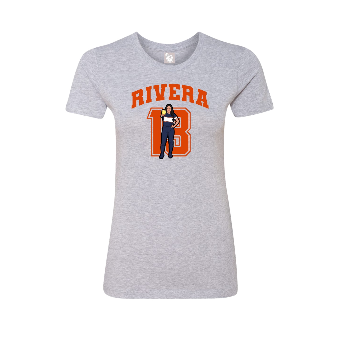 Fitted Women's Tee — Number in Grey