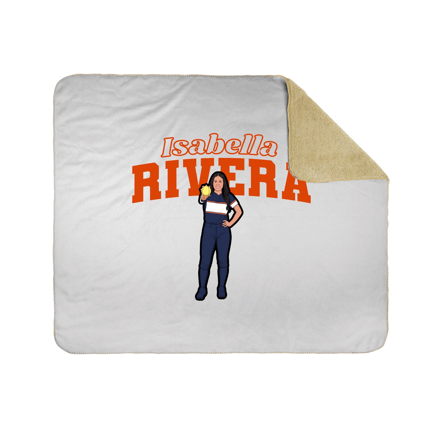 Throw Blanket — Name Arch in White
