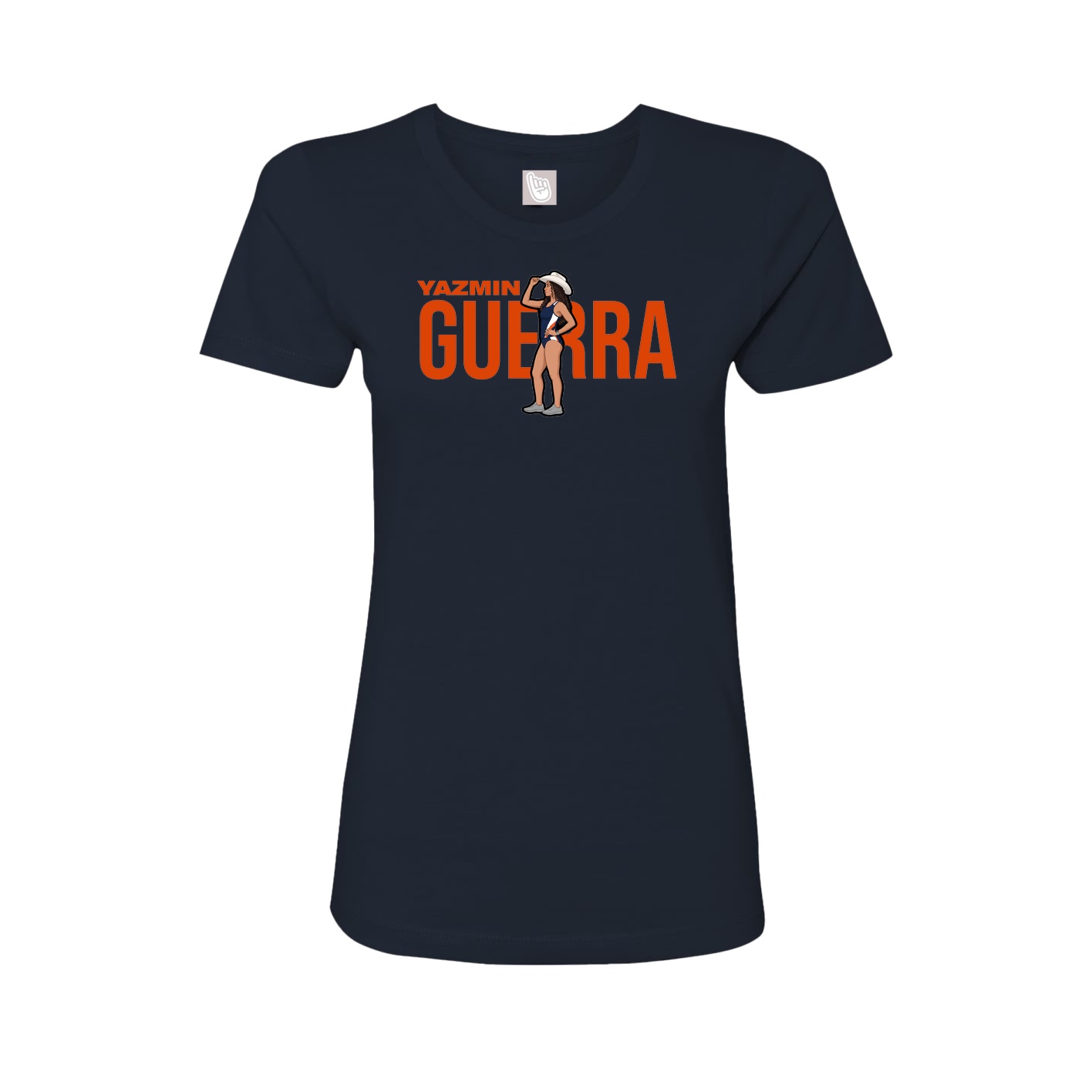 Fitted Women's Tee — Player Name in Navy