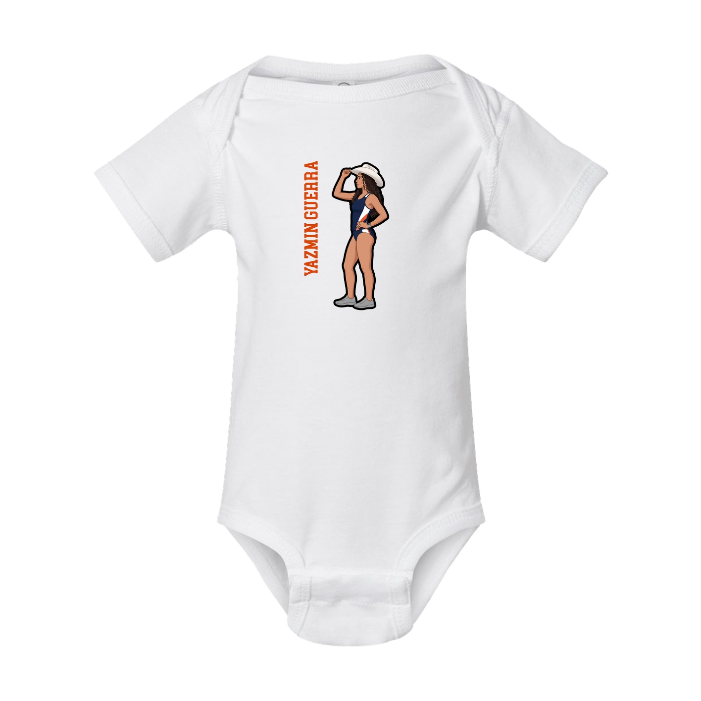 Baby Onesie — Name Vertical in White