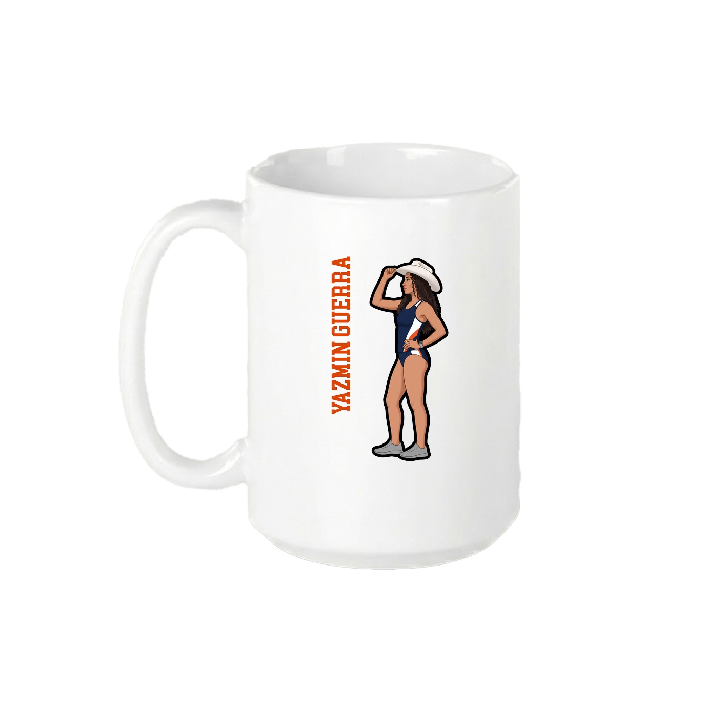 15oz Coffee Mug — Name Vertical in White
