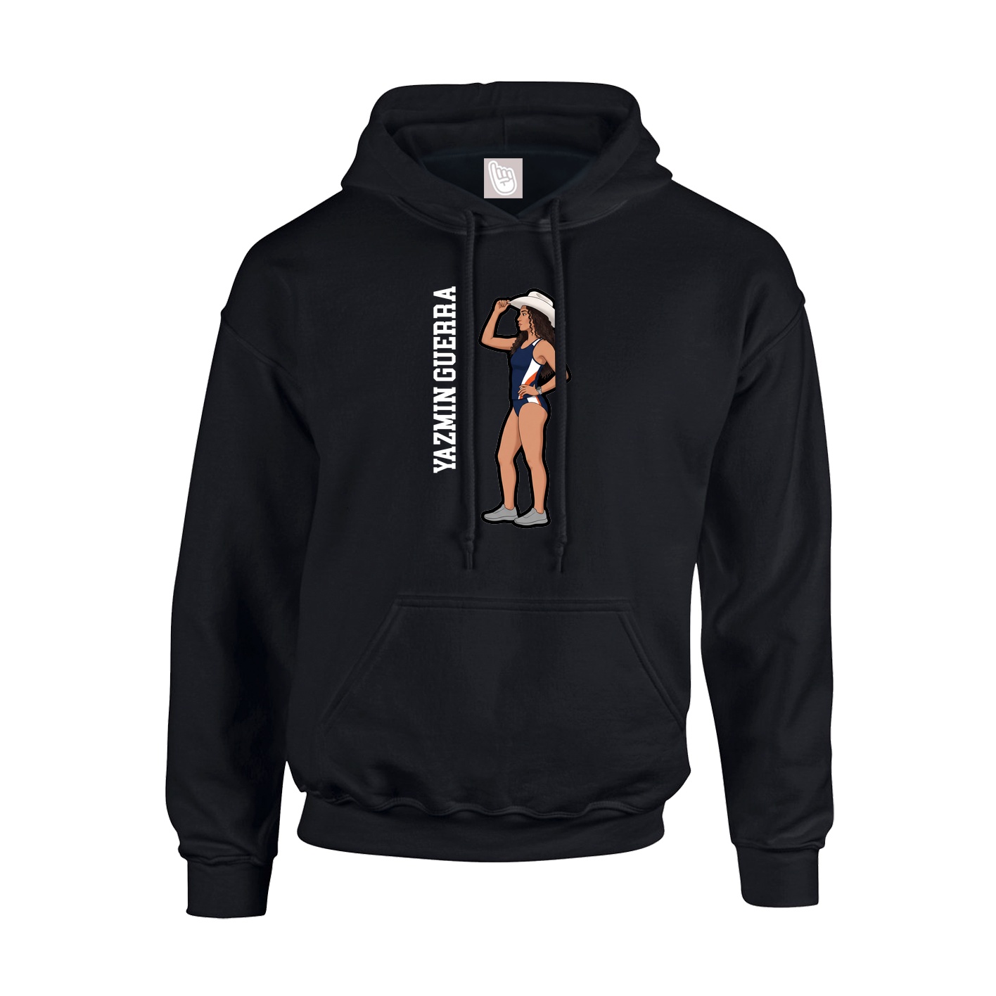 Hoodie — Name Vertical in Black