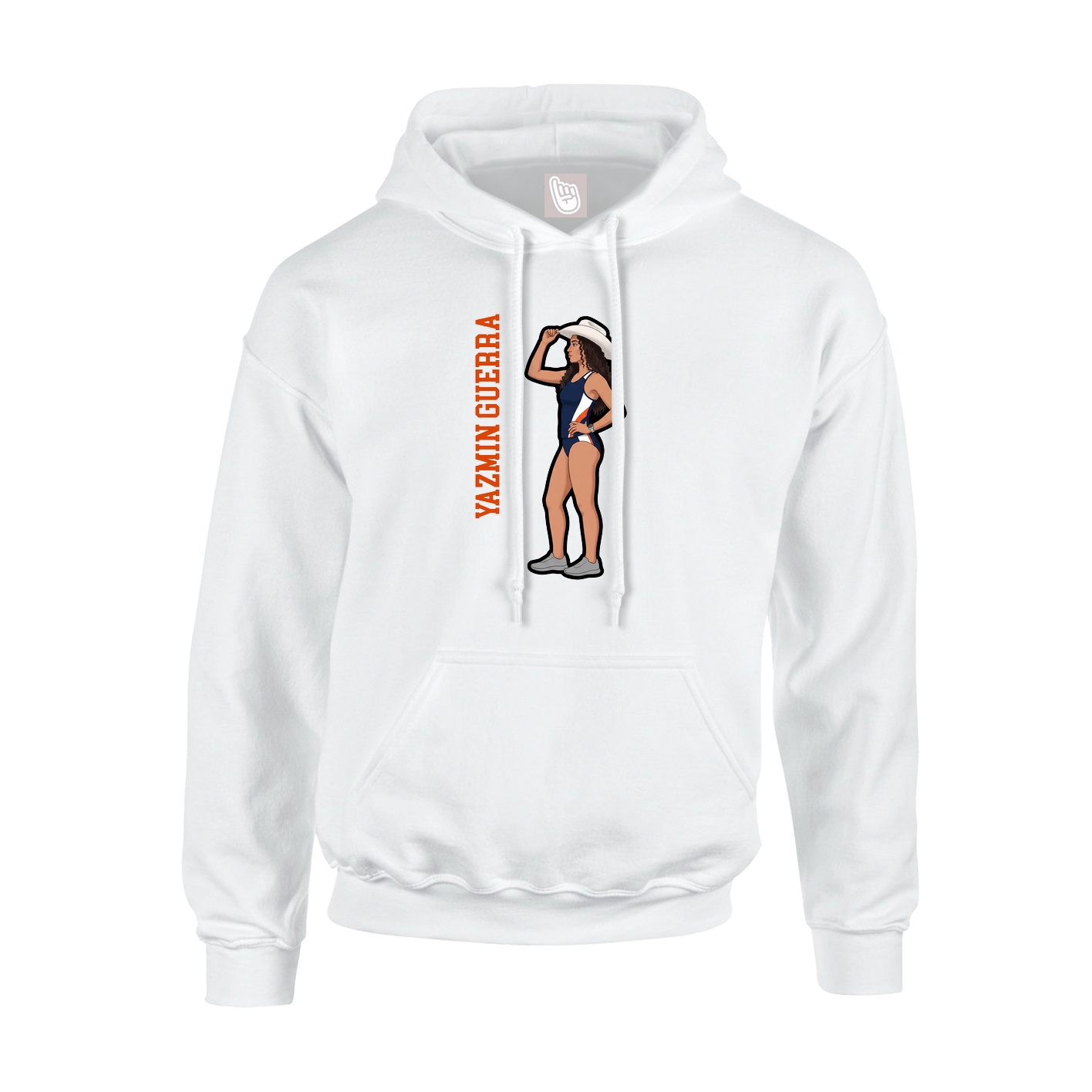 Youth Hoodie — Name Vertical in White