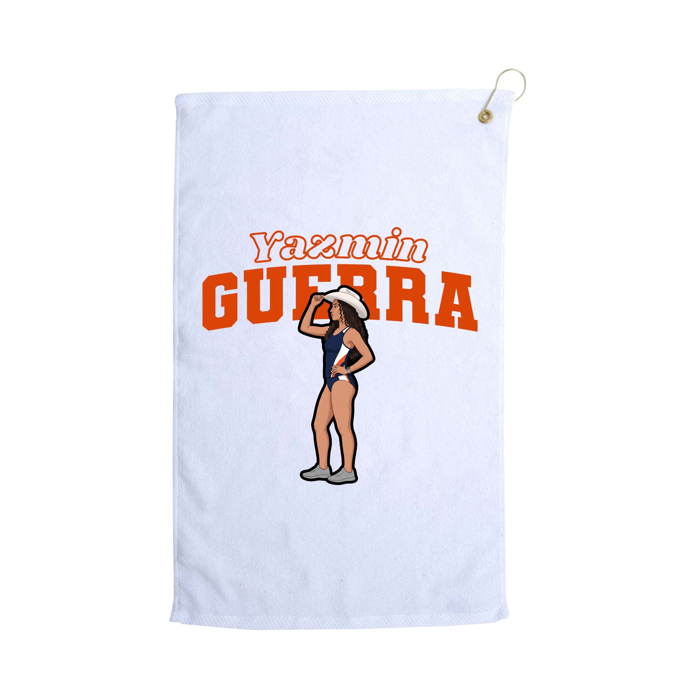 Golf Towel — Name Arch in White