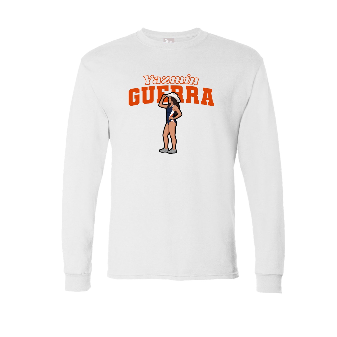Long Sleeve Tee — Name Arch in White