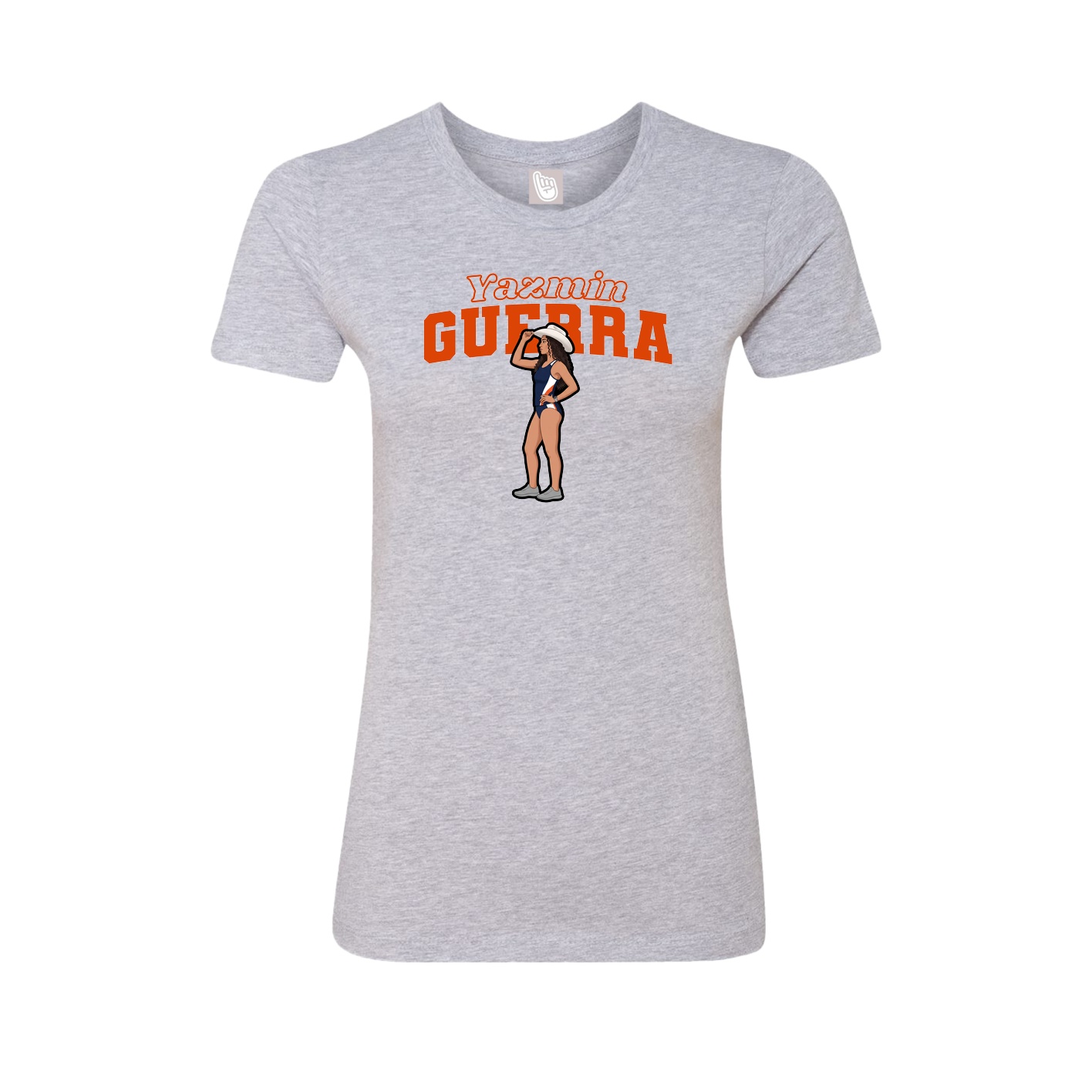 Fitted Women's Tee — Name Arch in Grey