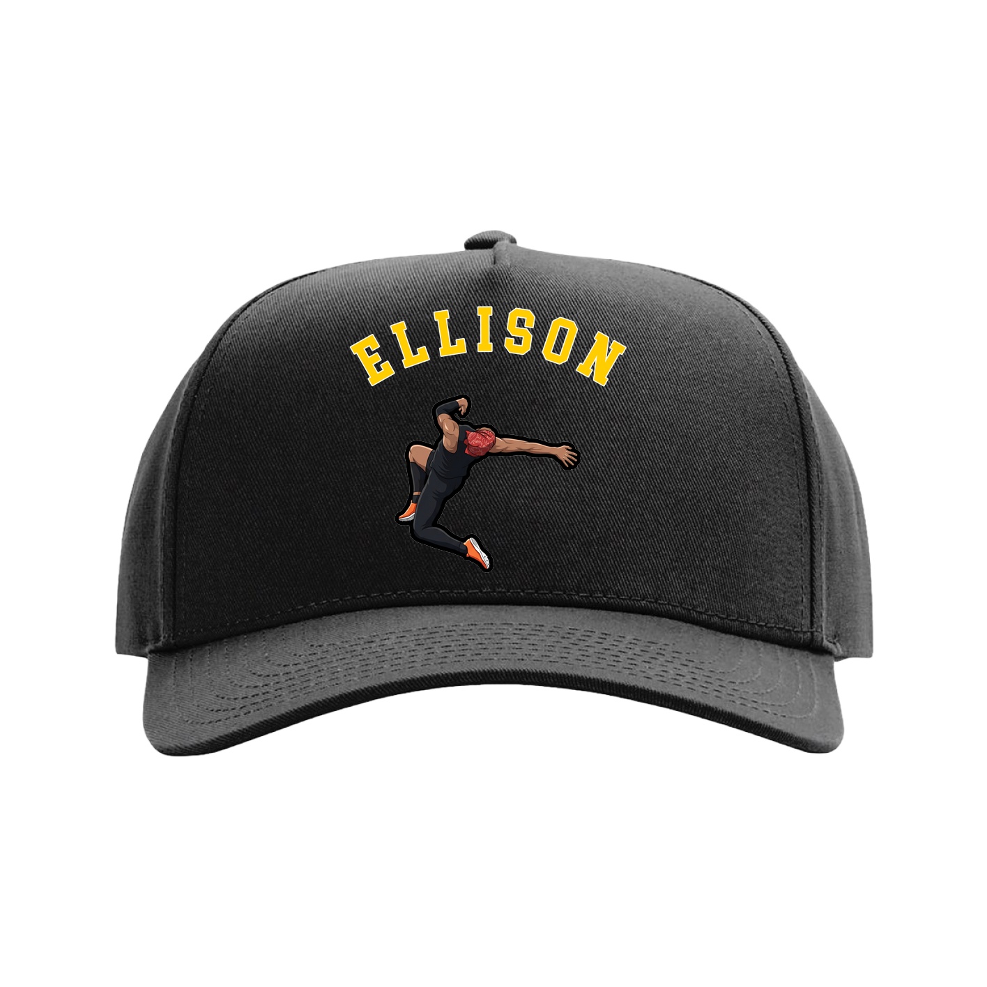 Full Fabric Five-Panel Champ Cap — Shirsey Arch in Black