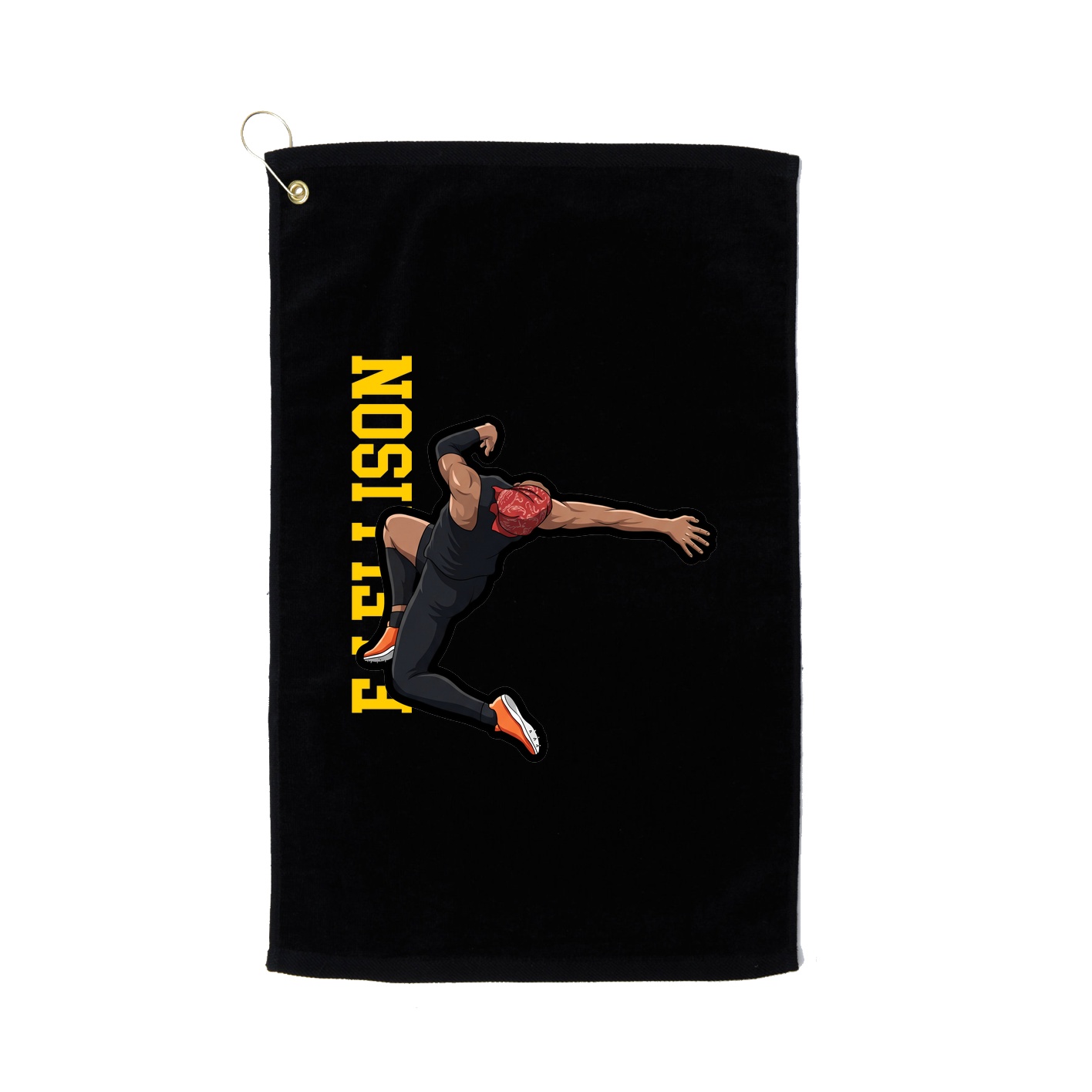 Golf Towel — Name Vertical in Black