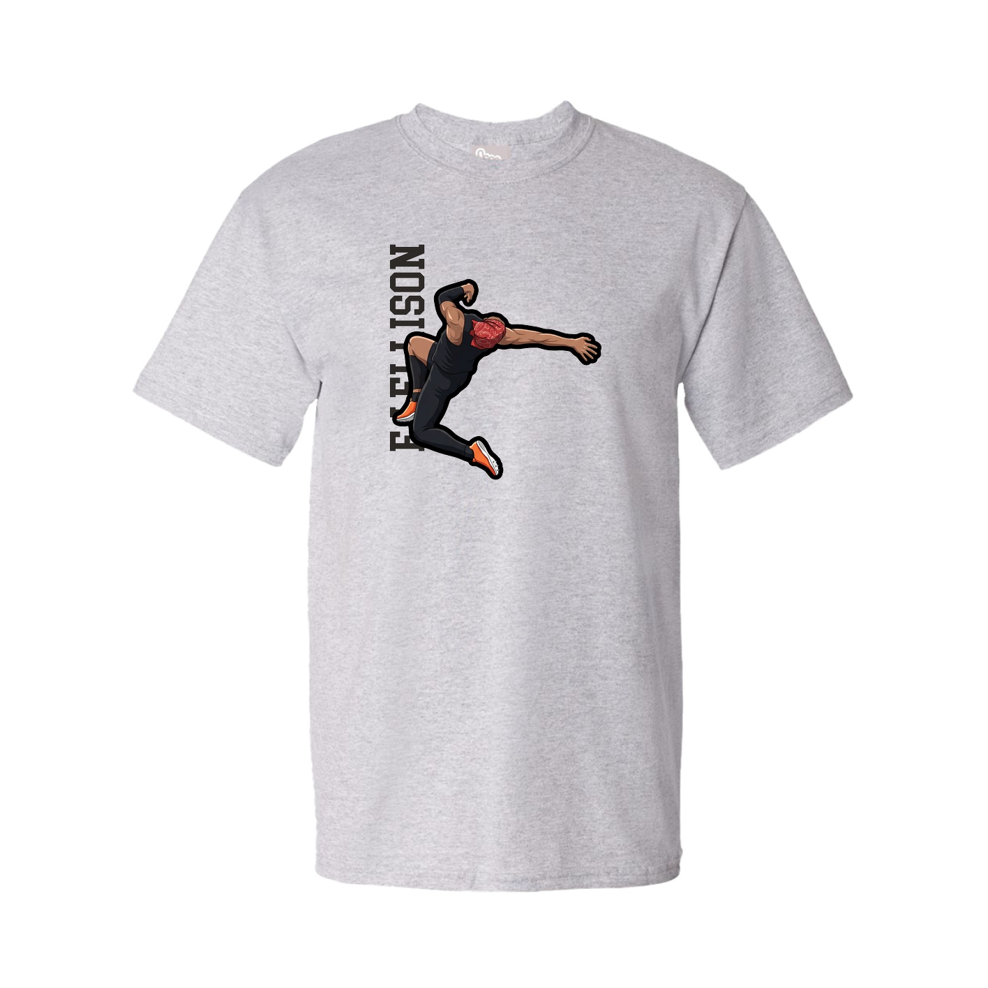 Youth Tee — Name Vertical in Grey