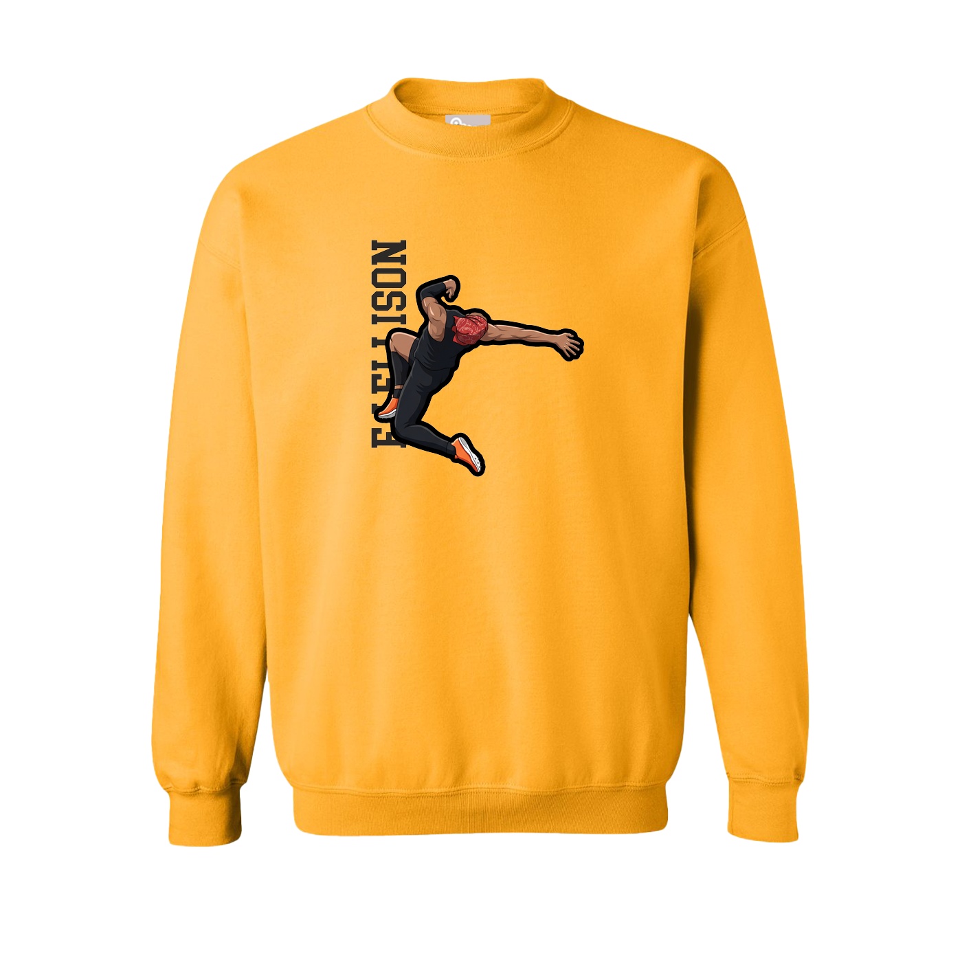 Fleece Crew — Name Vertical in Gold
