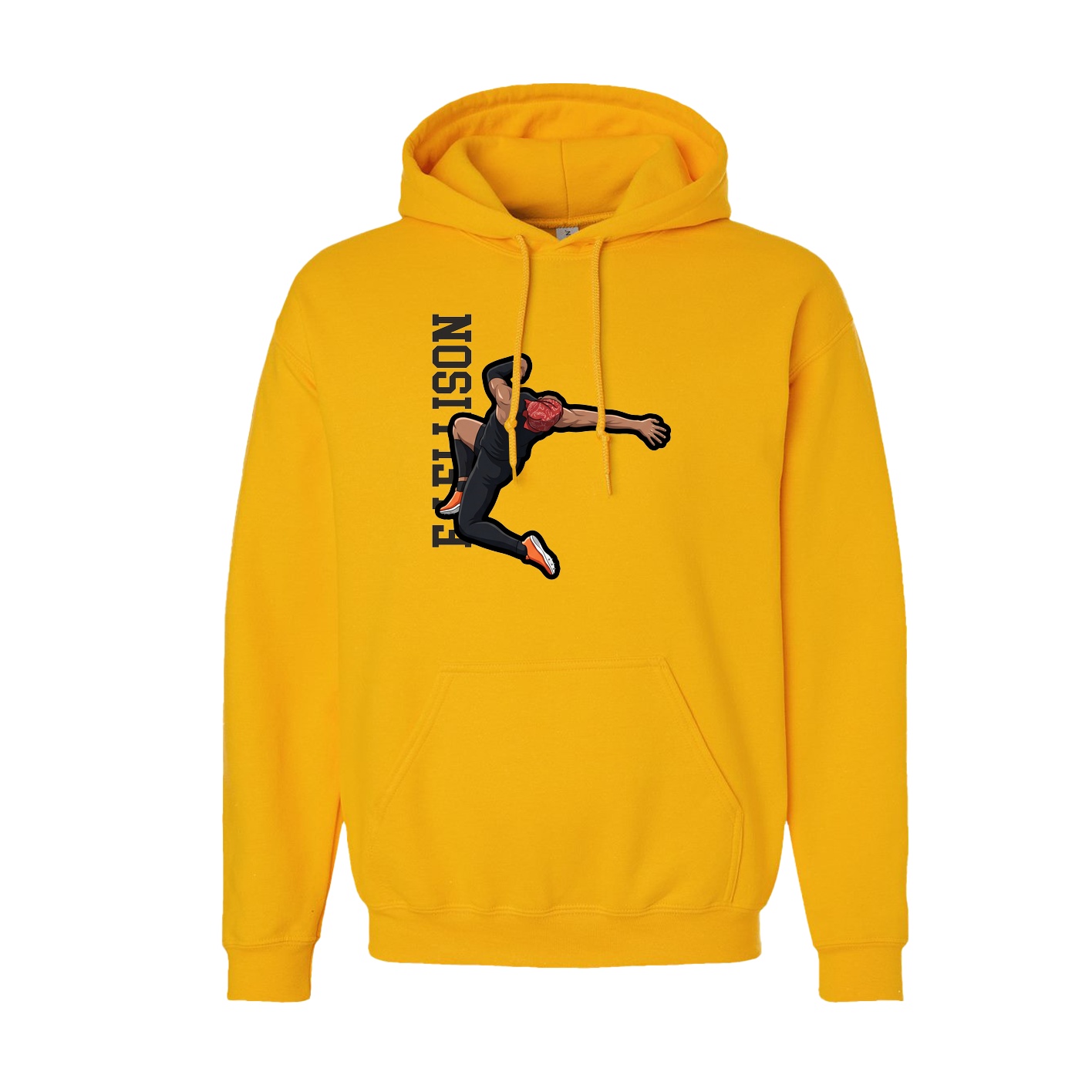 Youth Hoodie — Name Vertical in Gold
