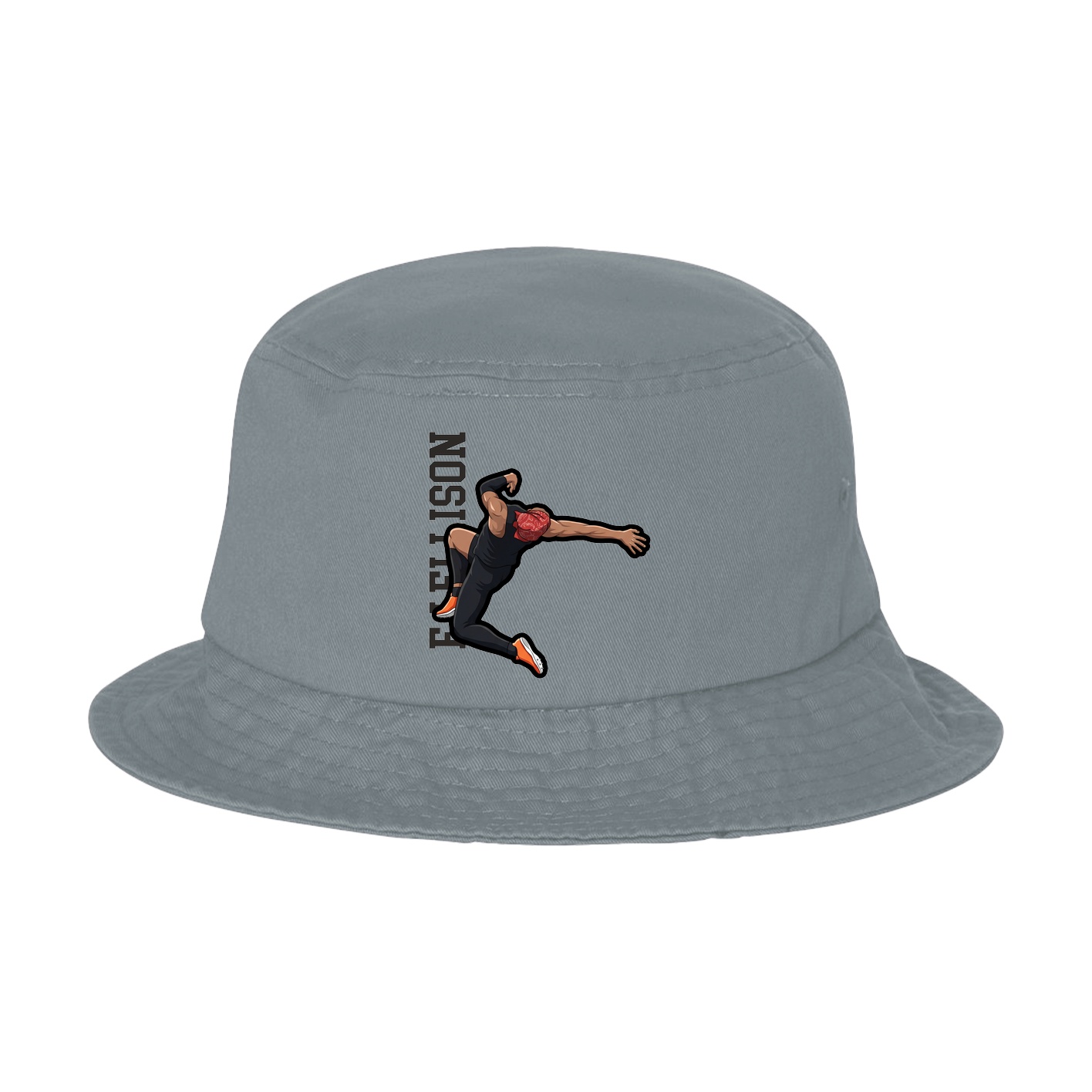Bucket Cap — Name Vertical in Grey