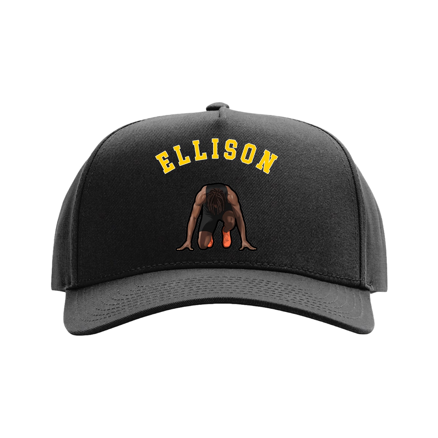 Full Fabric Five-Panel Champ Cap — Shirsey Arch in Black