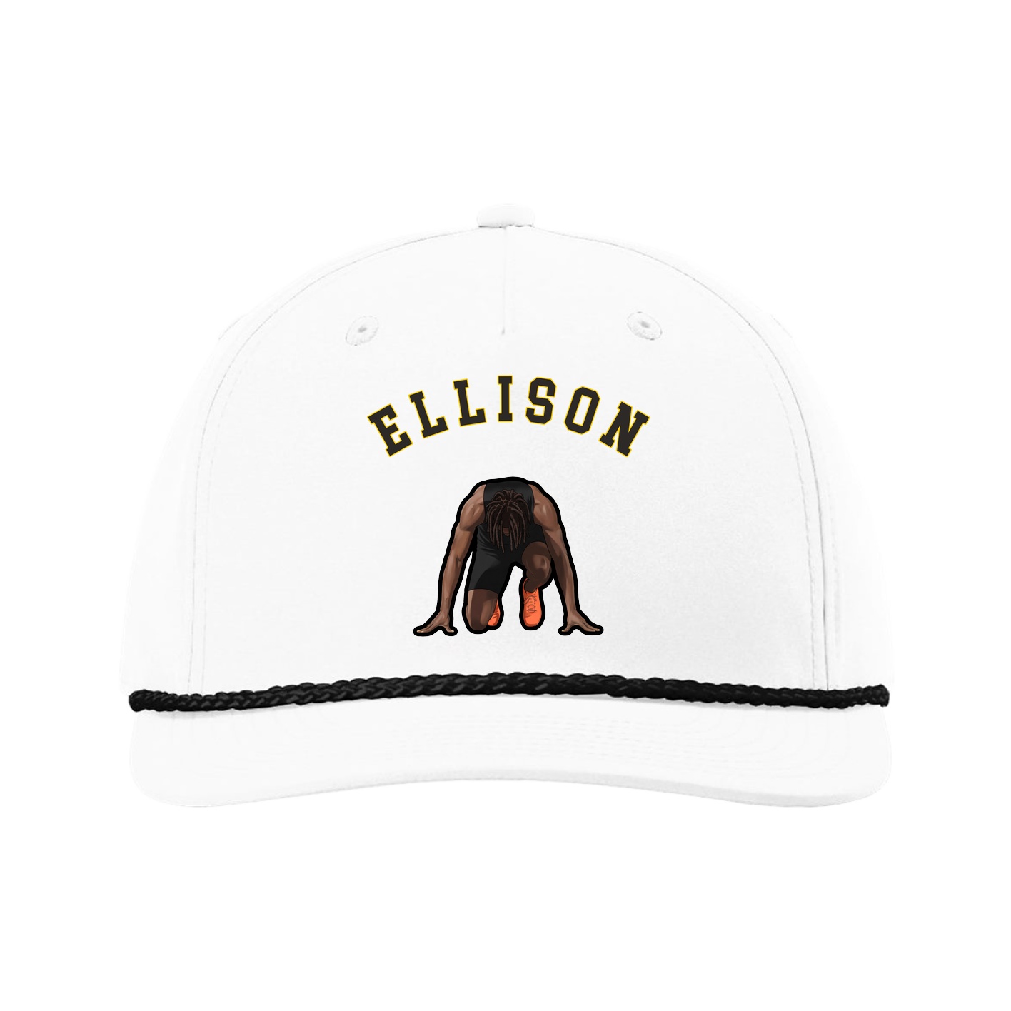 Five-Panel Classic Rope Cap — Shirsey Arch in White