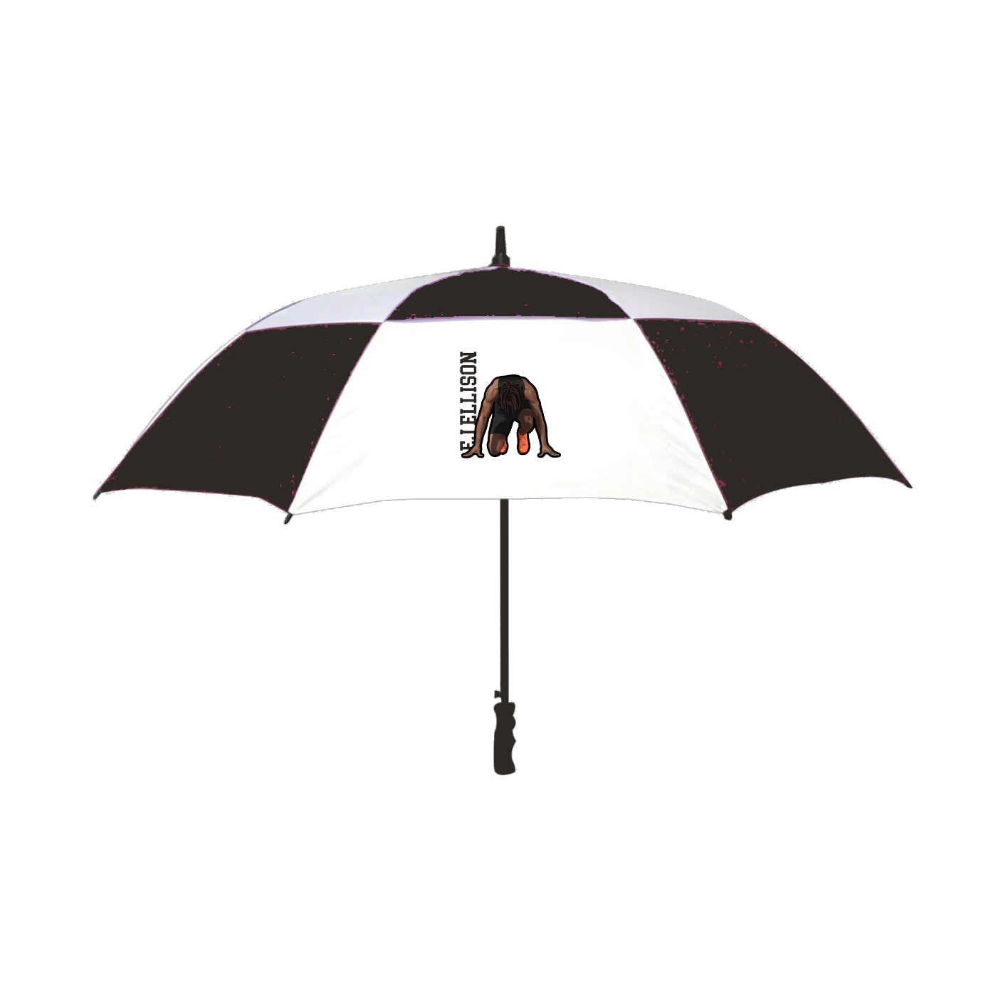 Golf Umbrella — Name Vertical in Black