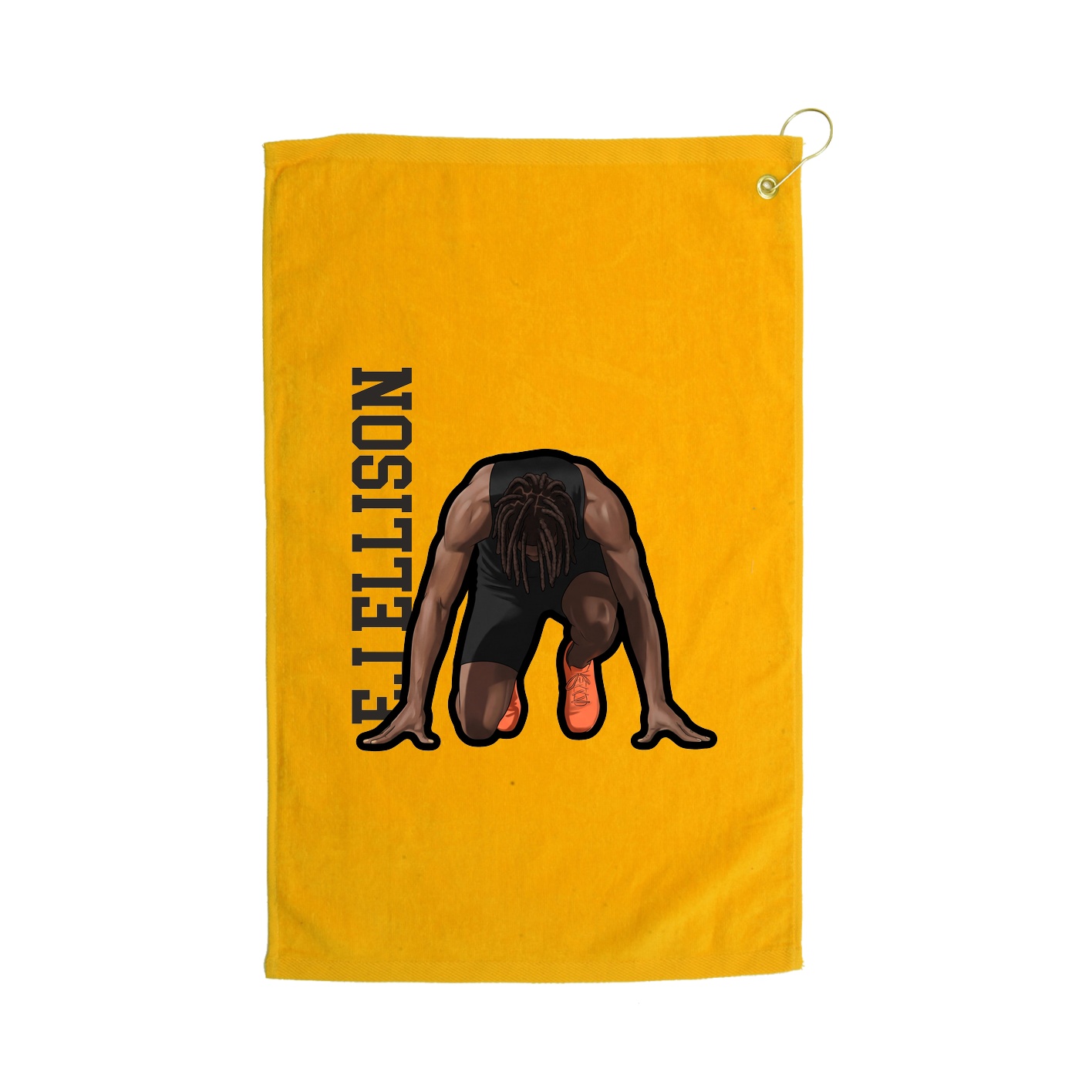 Golf Towel — Name Vertical in Gold