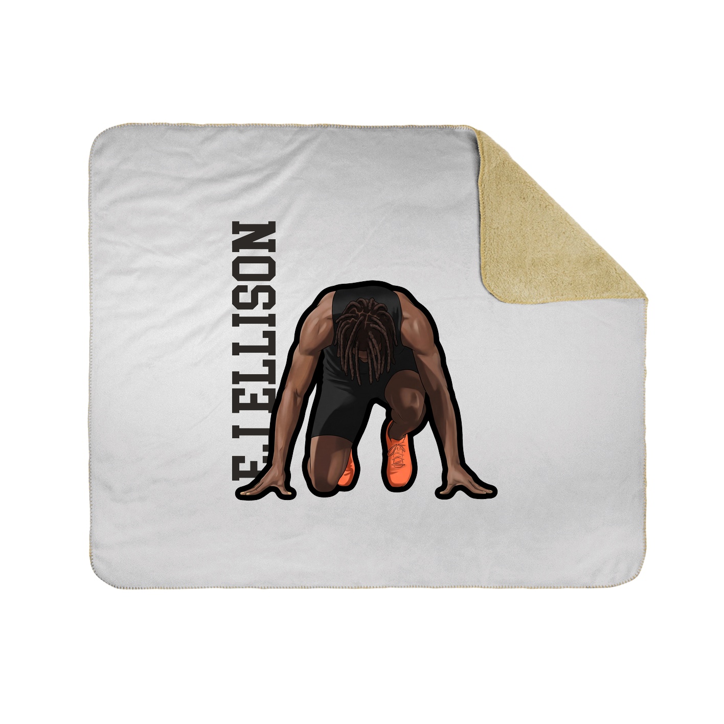 Throw Blanket — Name Vertical in White