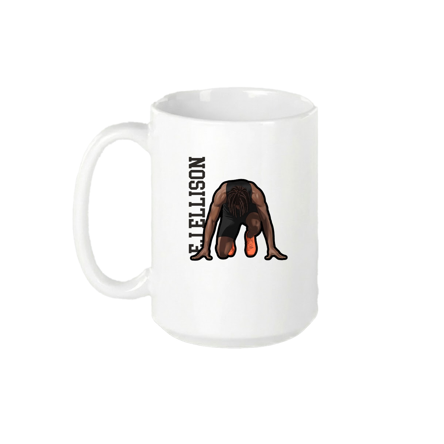 15oz Coffee Mug — Name Vertical in White