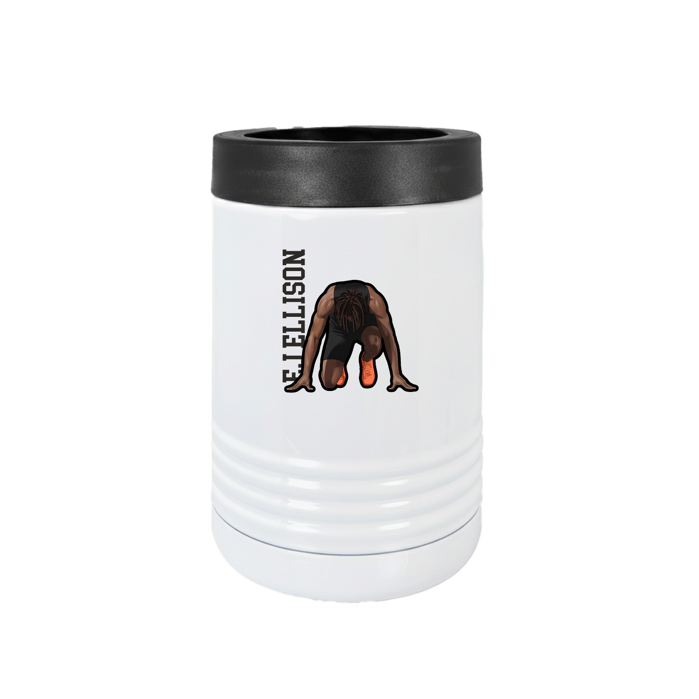 Beverage Holder — Name Vertical in White