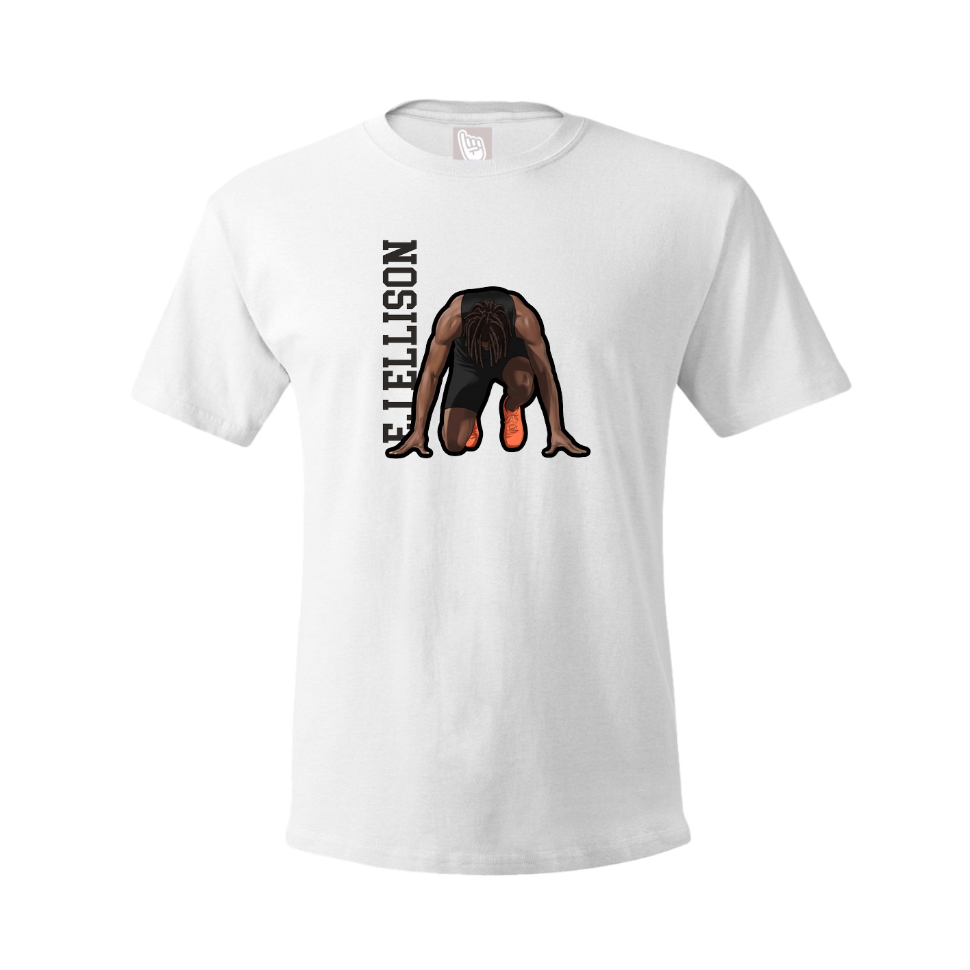 Tee — Name Vertical in White
