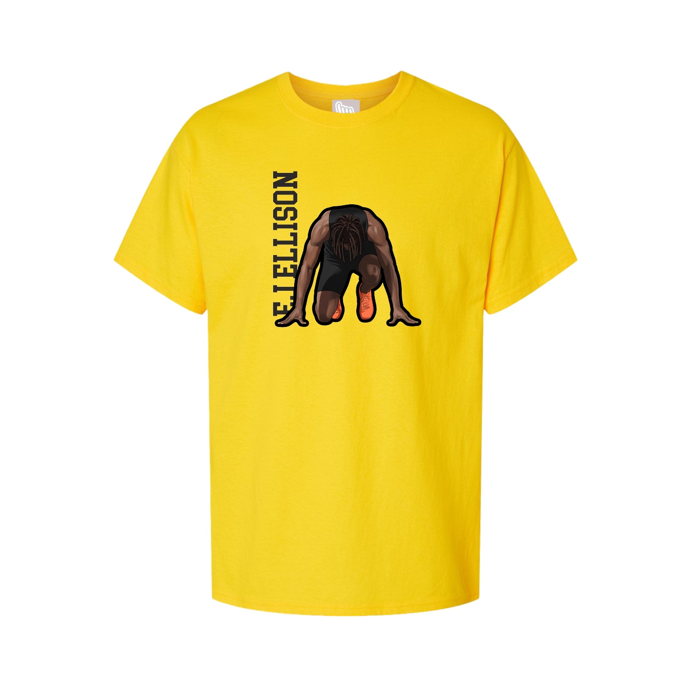 Youth Tee — Name Vertical in Gold