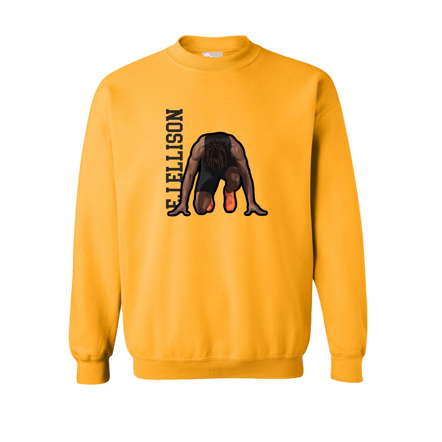 Fleece Crew — Name Vertical in Gold