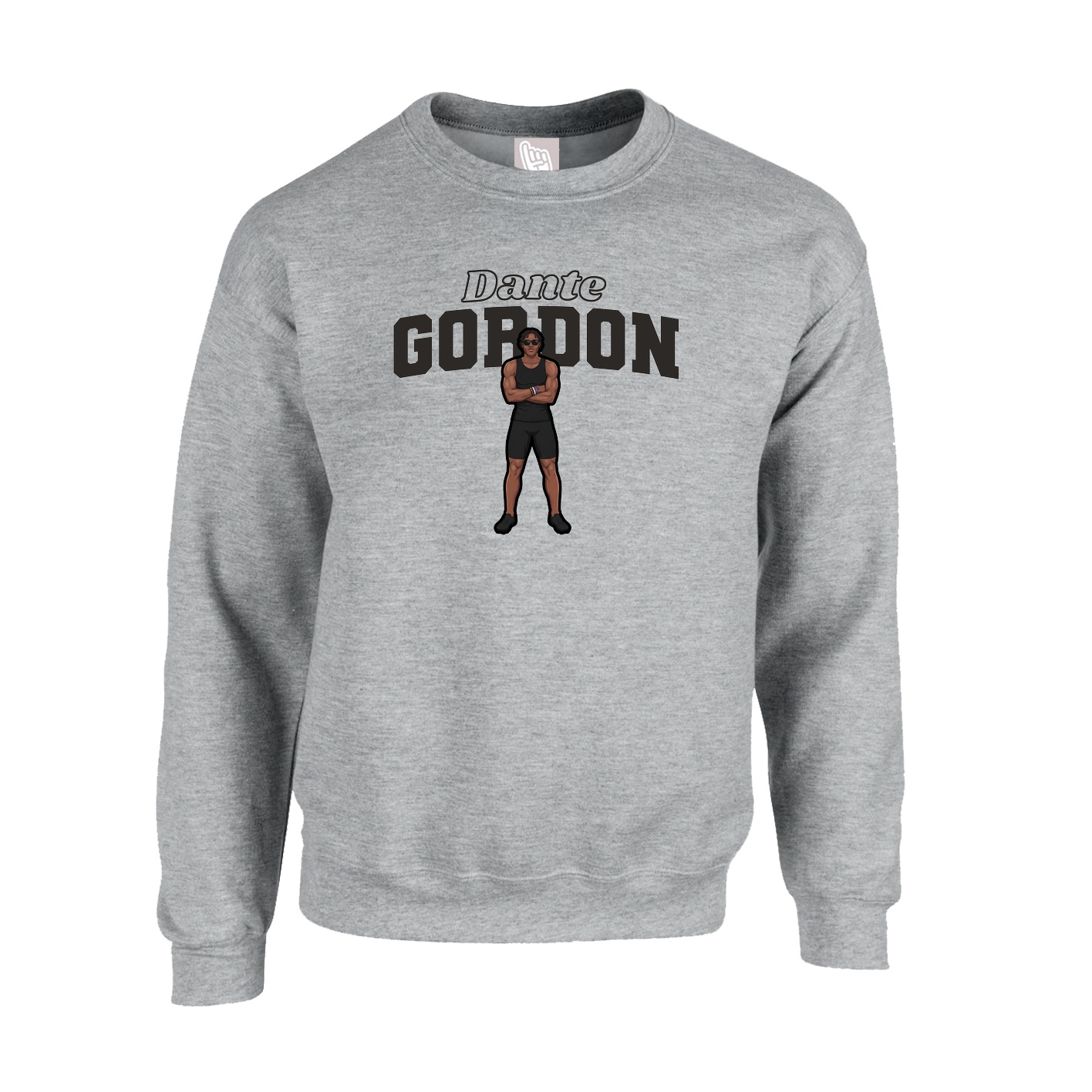 Fleece Crew — Name Arch in Grey