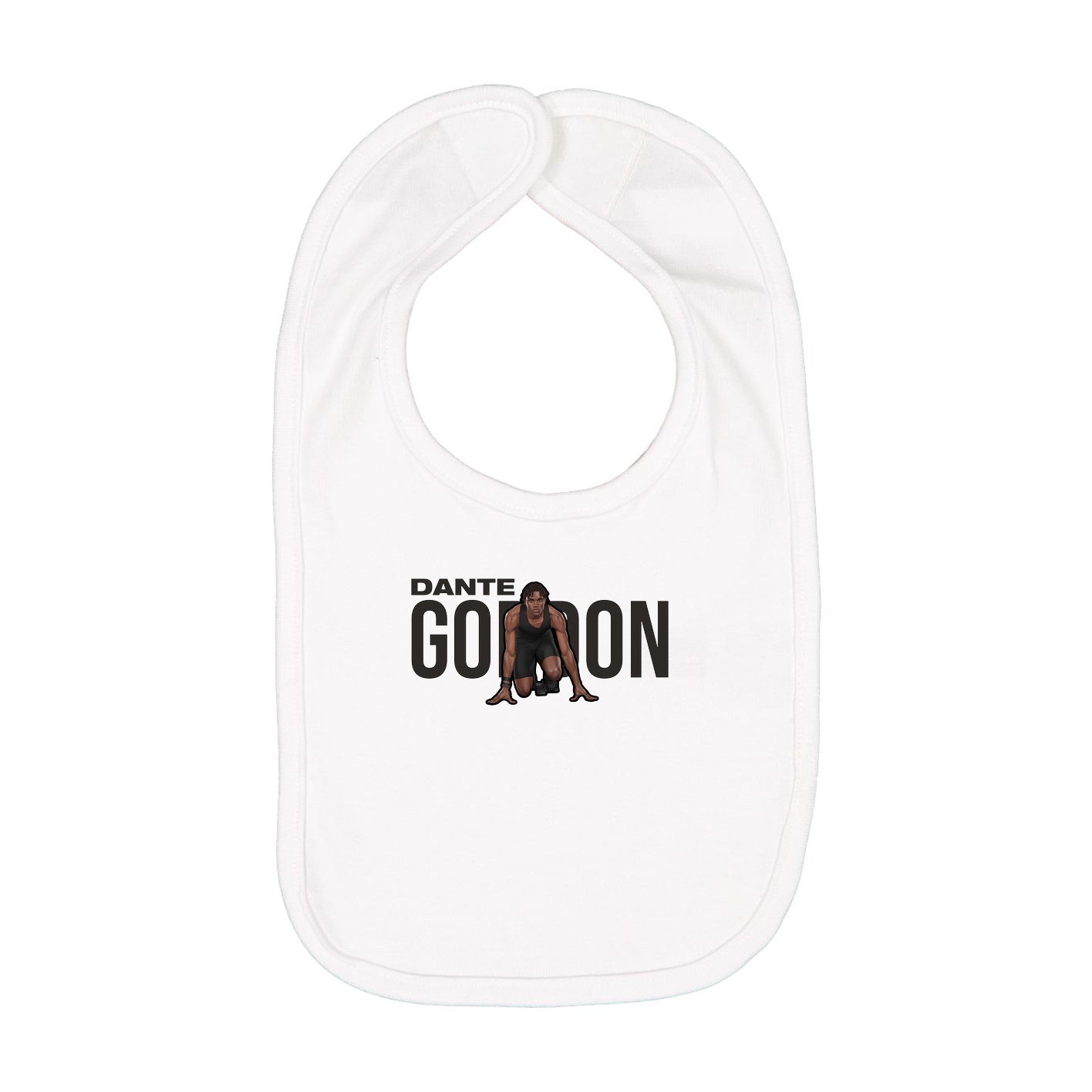 Infant Bib — Player Name in White