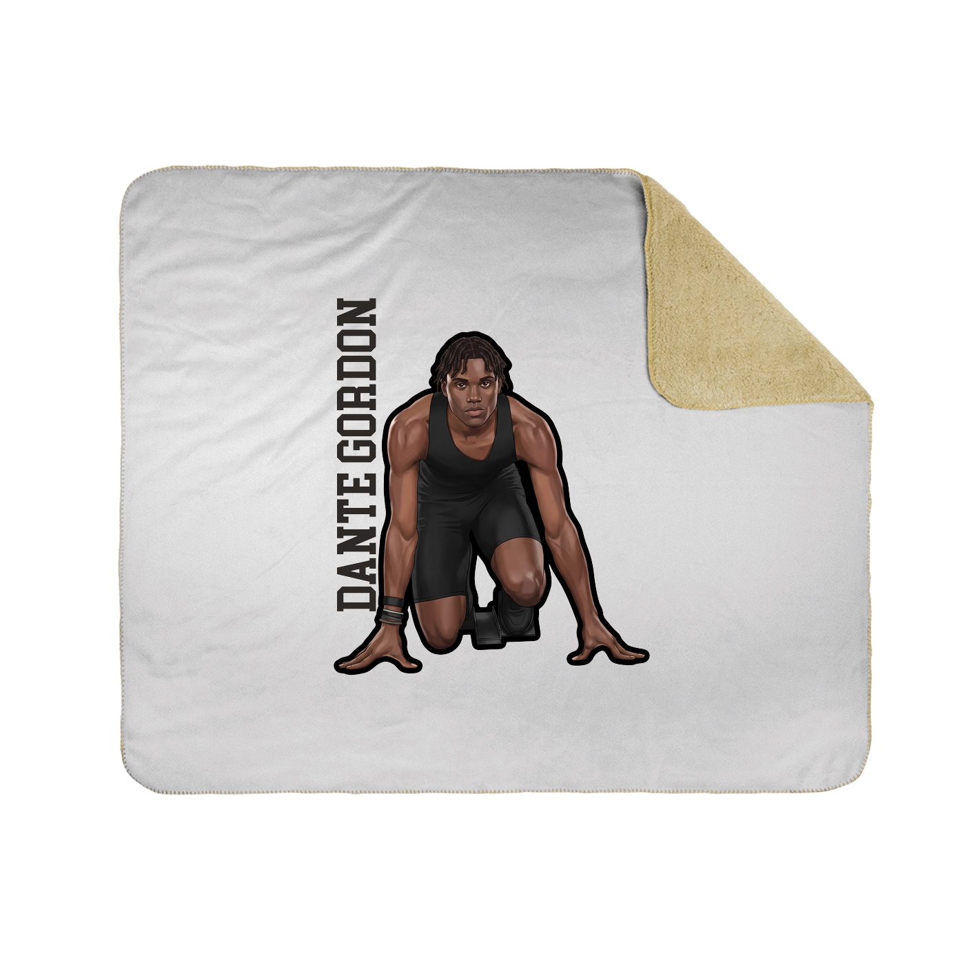 Throw Blanket — Name Vertical in White