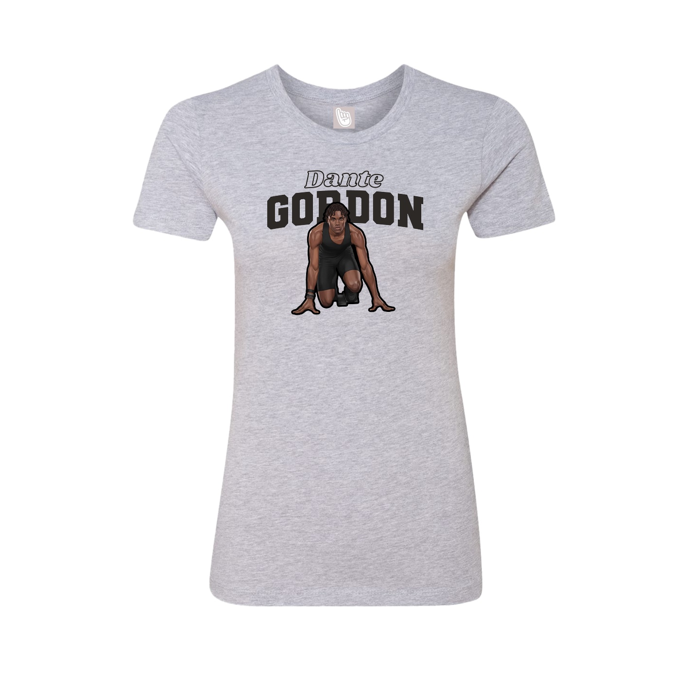 Womens Tee — Name Arch in Grey