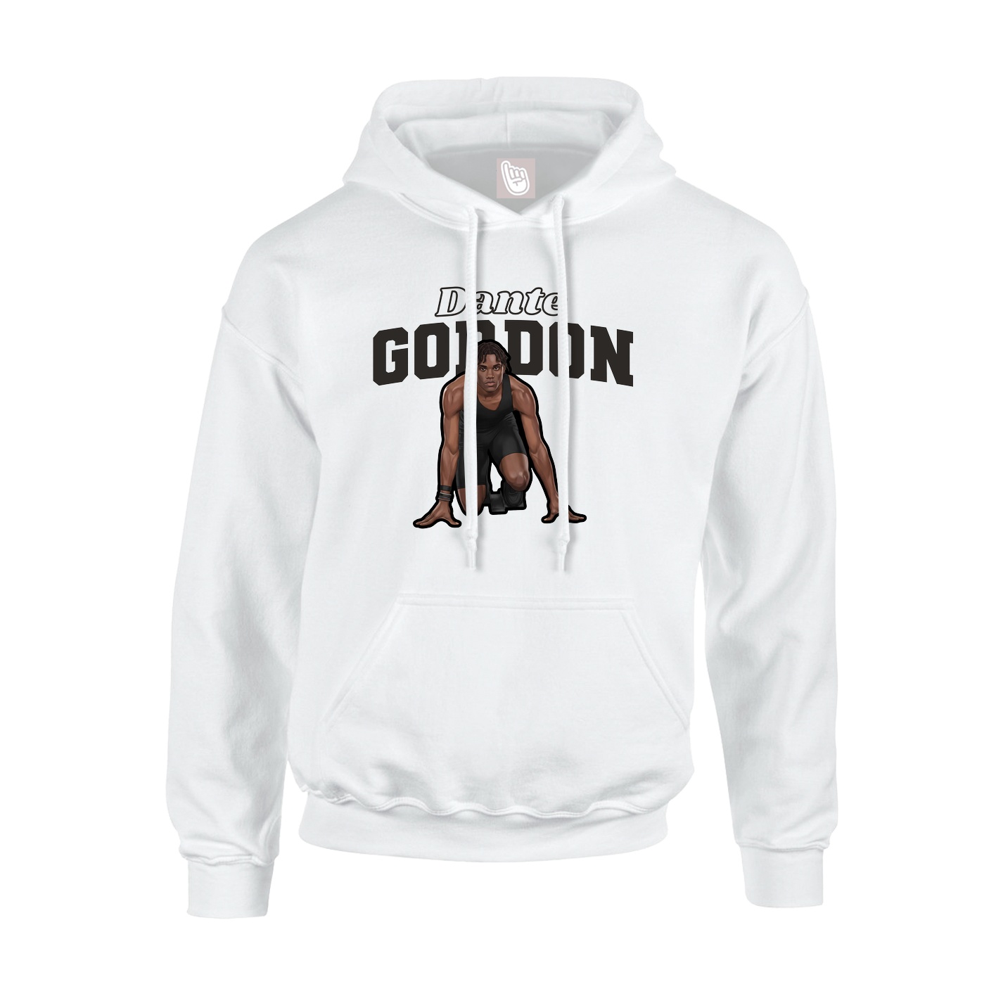 Hoodie — Name Arch in White