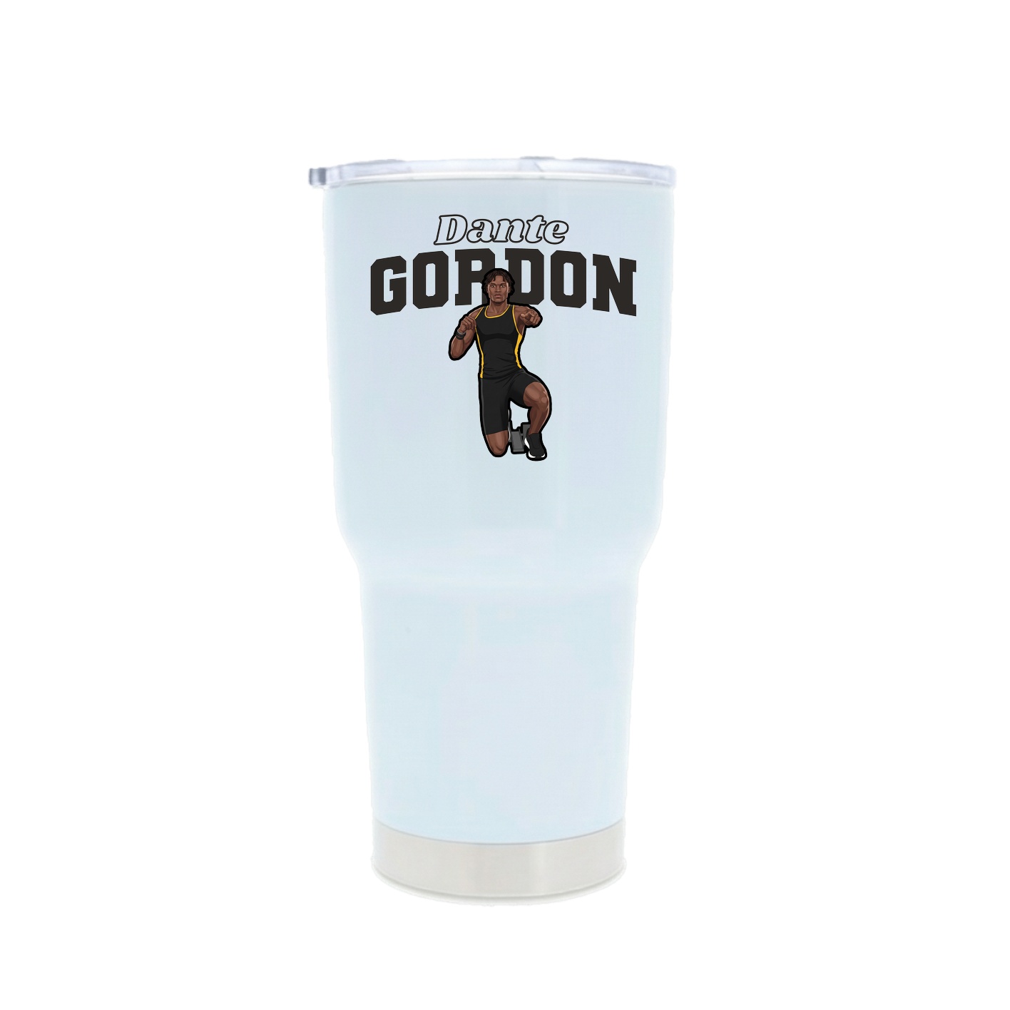 30oz Stainless Steel Tumbler — Name Arch in White