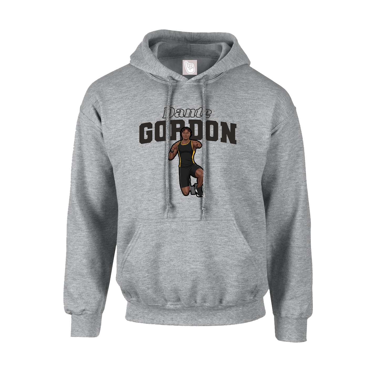 Youth Hoodie — Name Arch in Grey