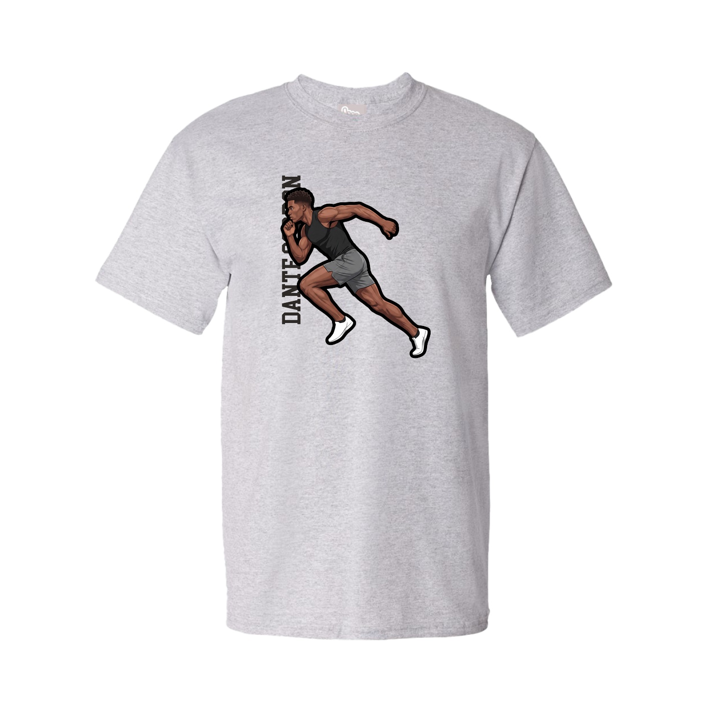 Tee — Name Vertical in Grey