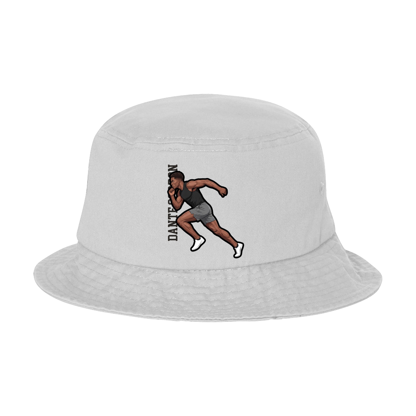 Bucket Cap — Name Vertical in White